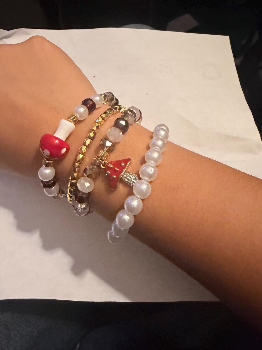 4-Piece Mushroom Bracelet Set